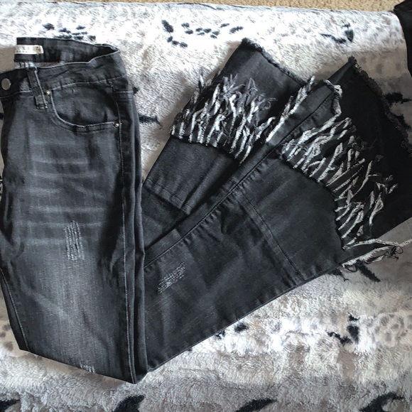 MODA LUXE Fringe Flair Black Jeans — 6 - Picture 8 of 12